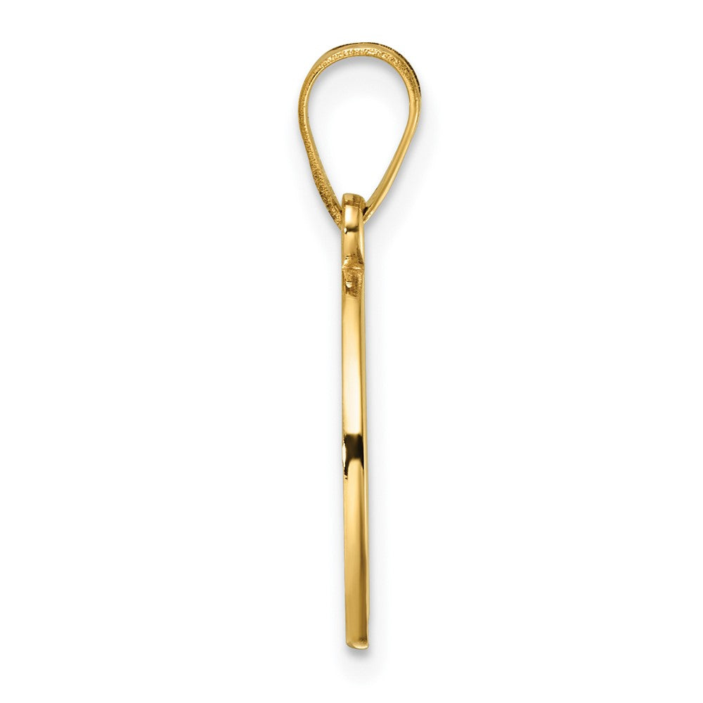 14K Script Letter O Initial Pendant