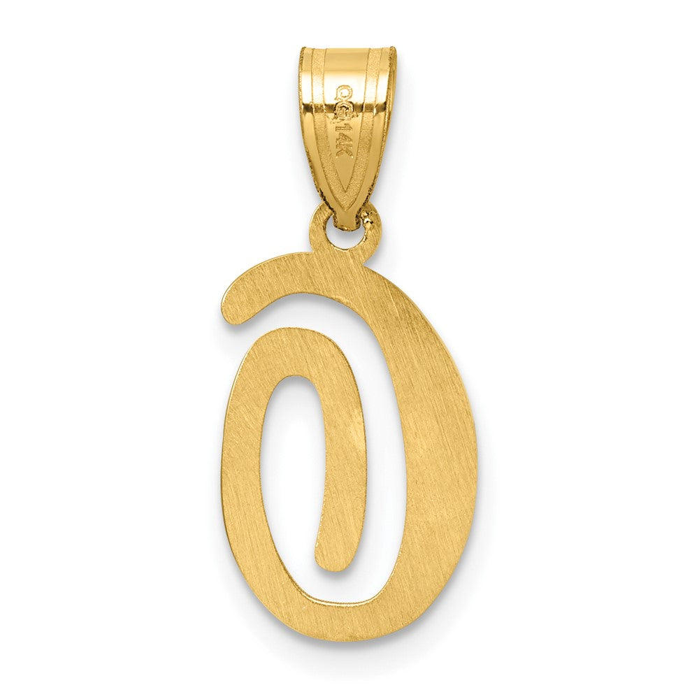 14K Script Letter O Initial Pendant