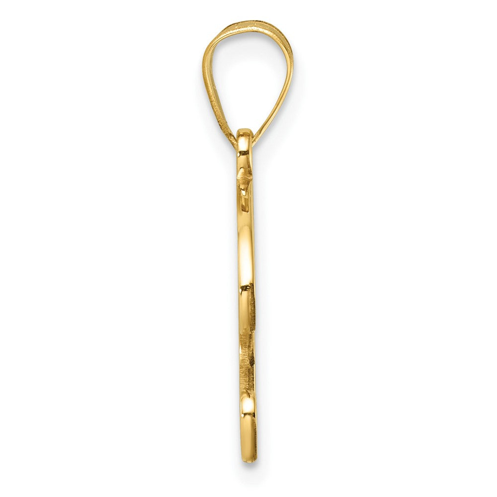 14K Script Letter P Initial Pendant