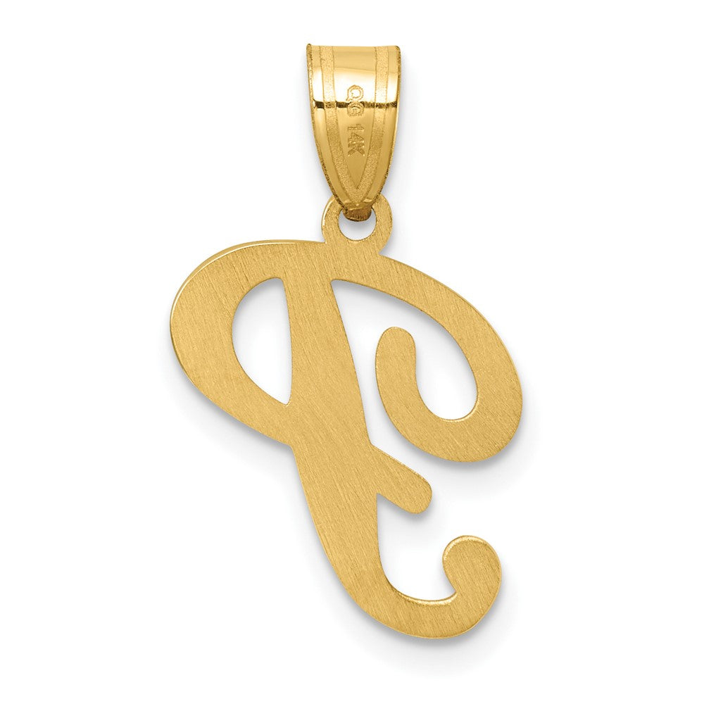 14K Script Letter P Initial Pendant