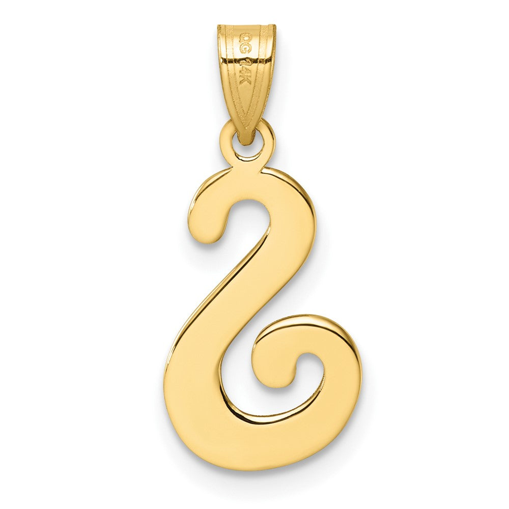 14K Script Letter S Initial Pendant