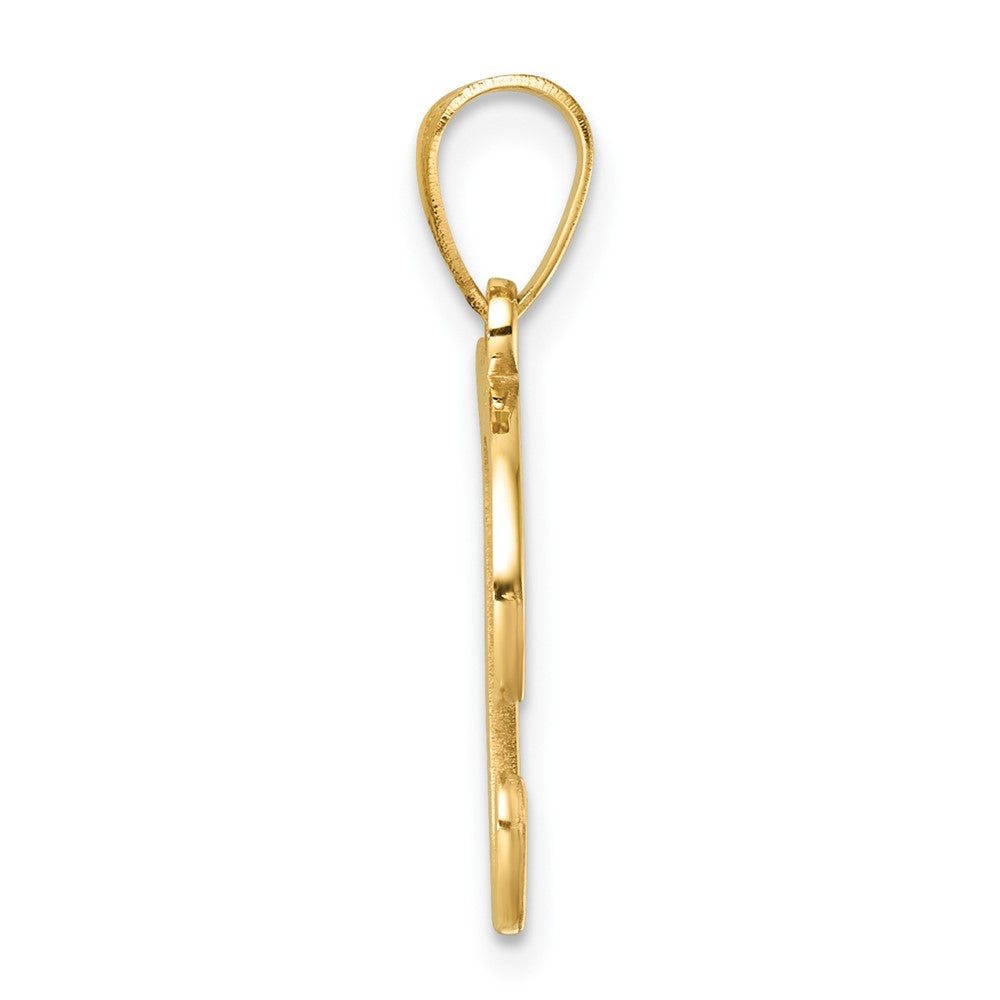 14K Script Letter T Initial Pendant