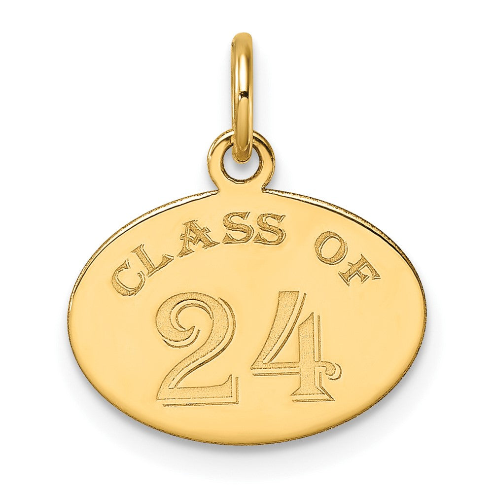 14k Polished Oval CLASS OF 2024 Charm