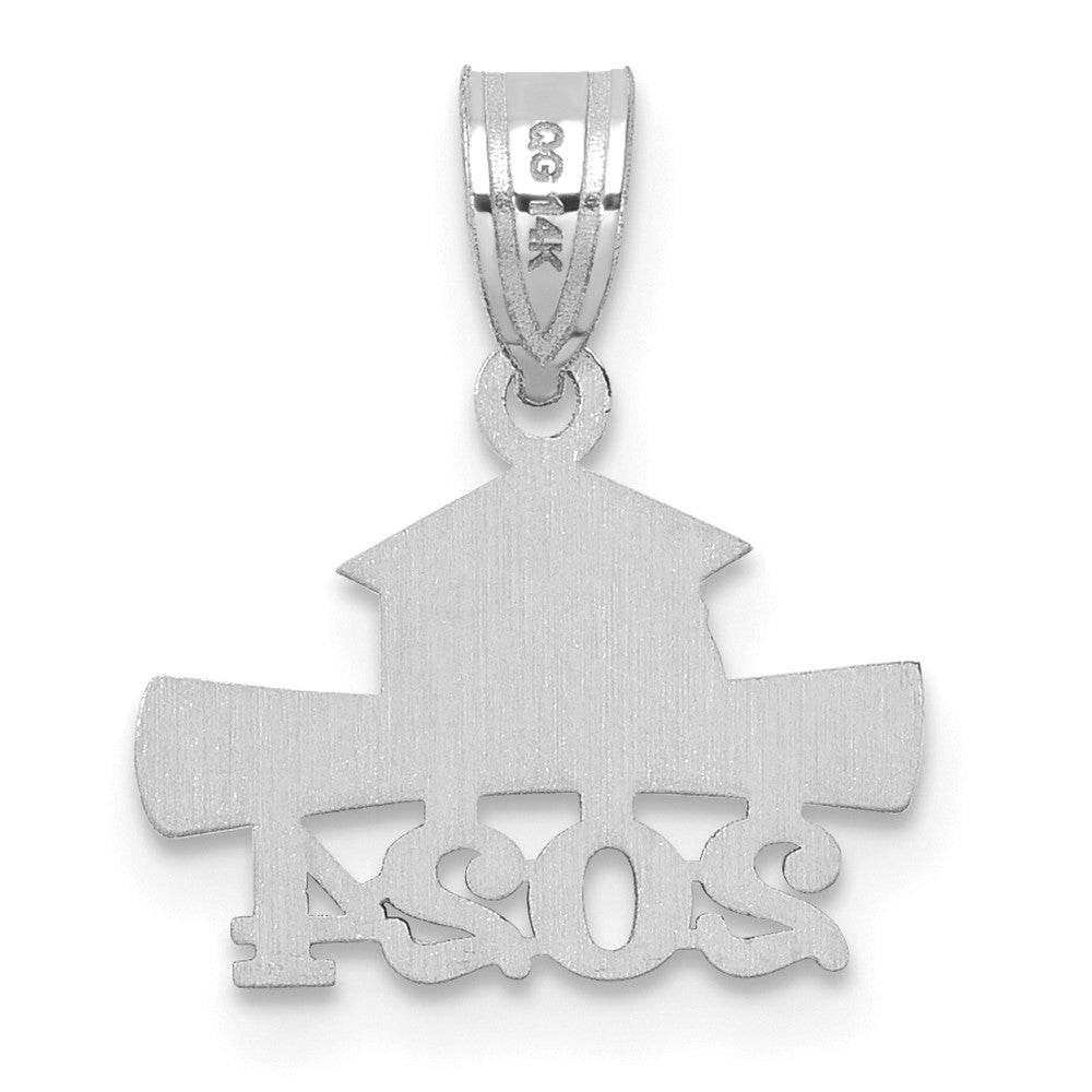14K White Gold 2024 Graduation Cap and Diploma Charm
