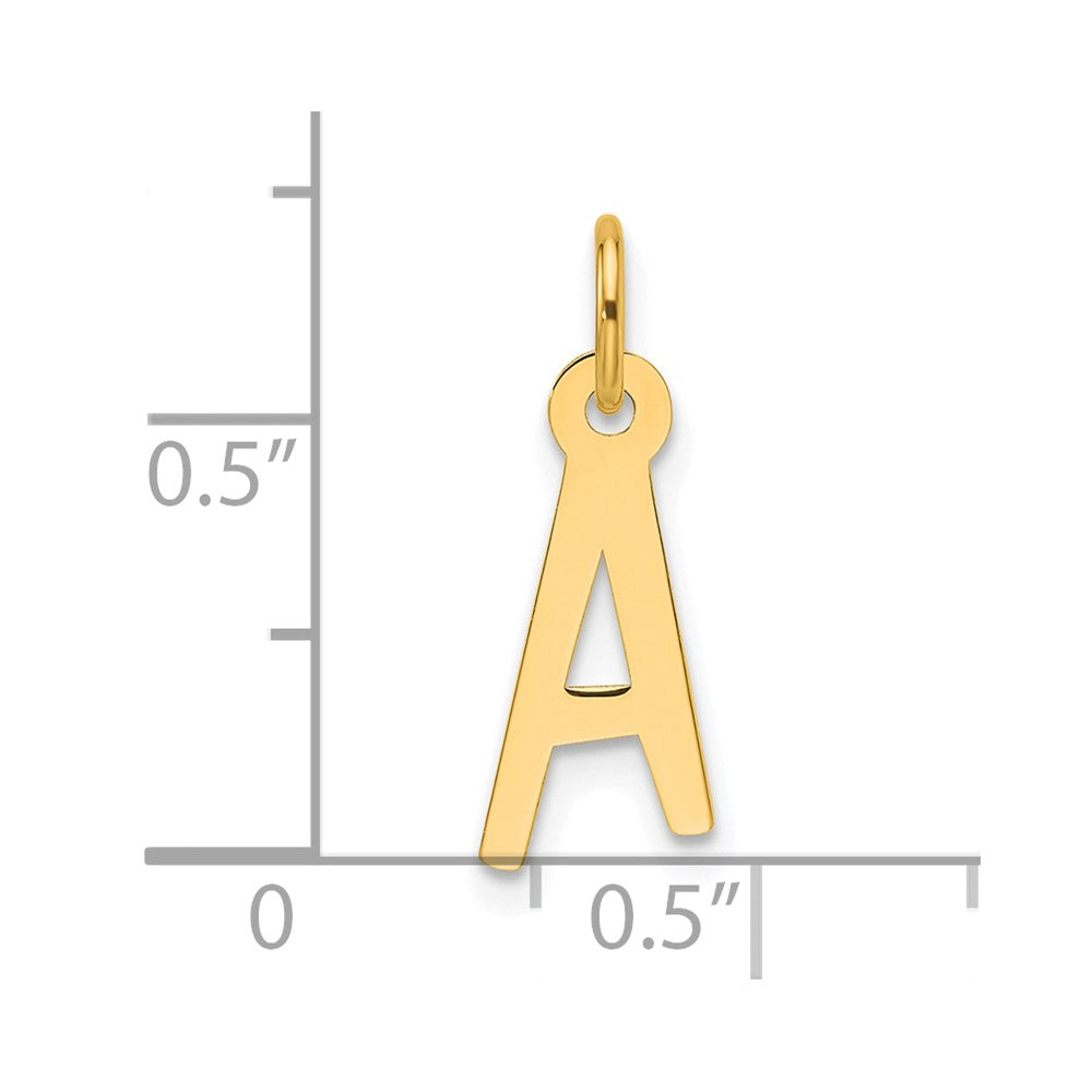 14k Slanted Block Letter A Initial Charm