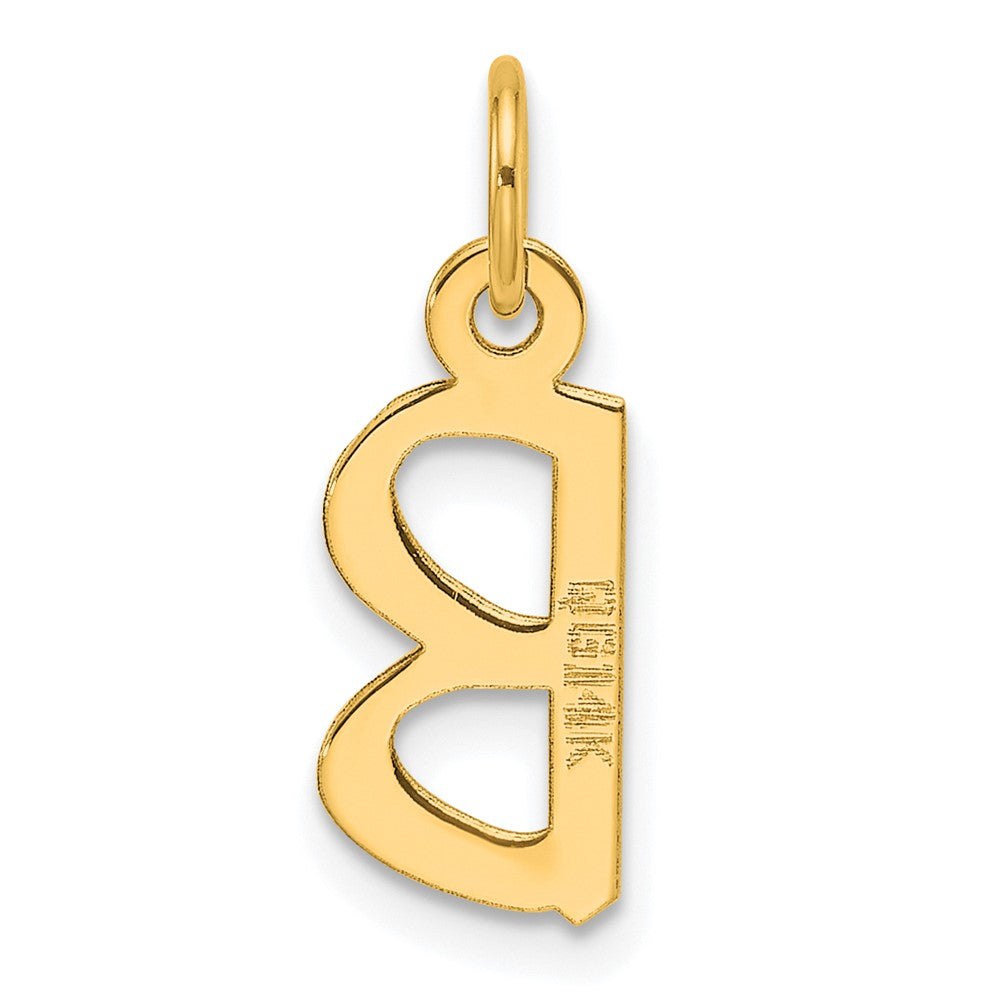 14k Slanted Block Letter B Initial Charm