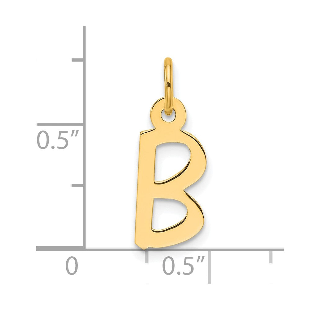 14k Slanted Block Letter B Initial Charm