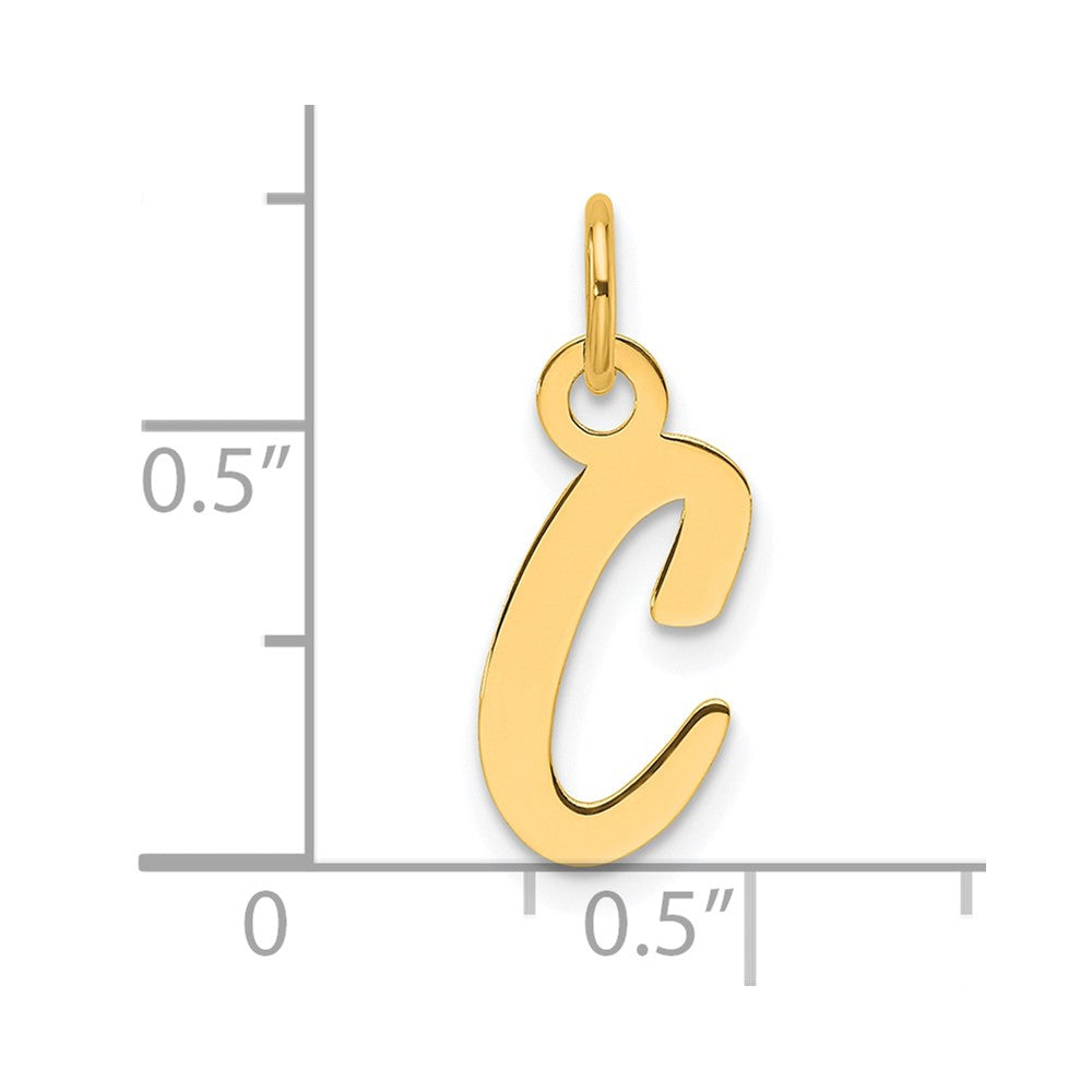 14k Slanted Block Letter C Initial Charm