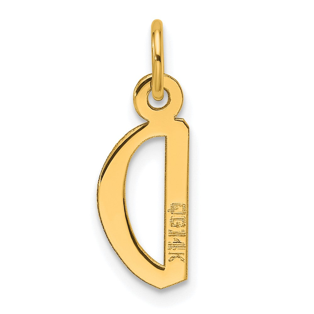 14k Slanted Block Letter D Initial Charm