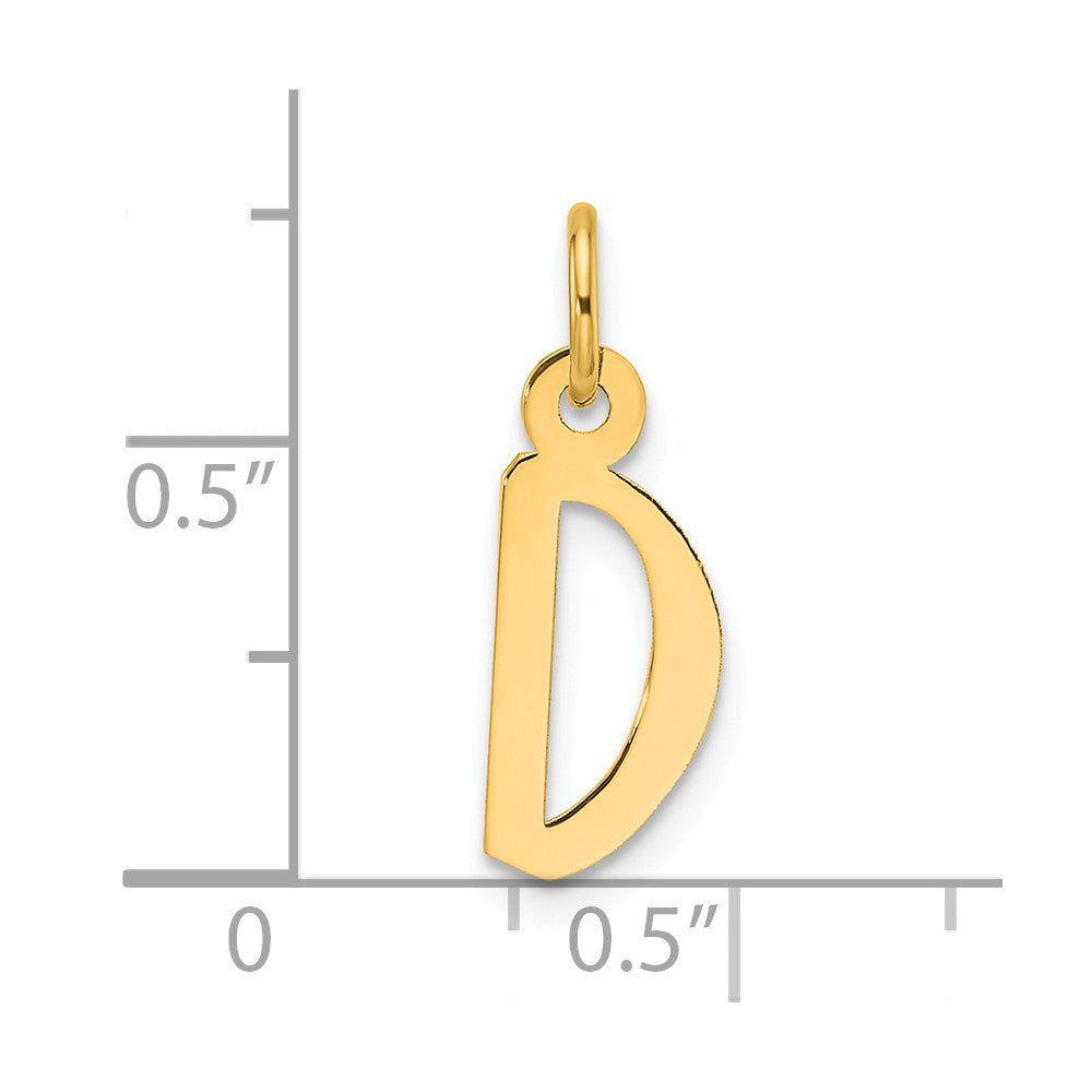 14k Slanted Block Letter D Initial Charm