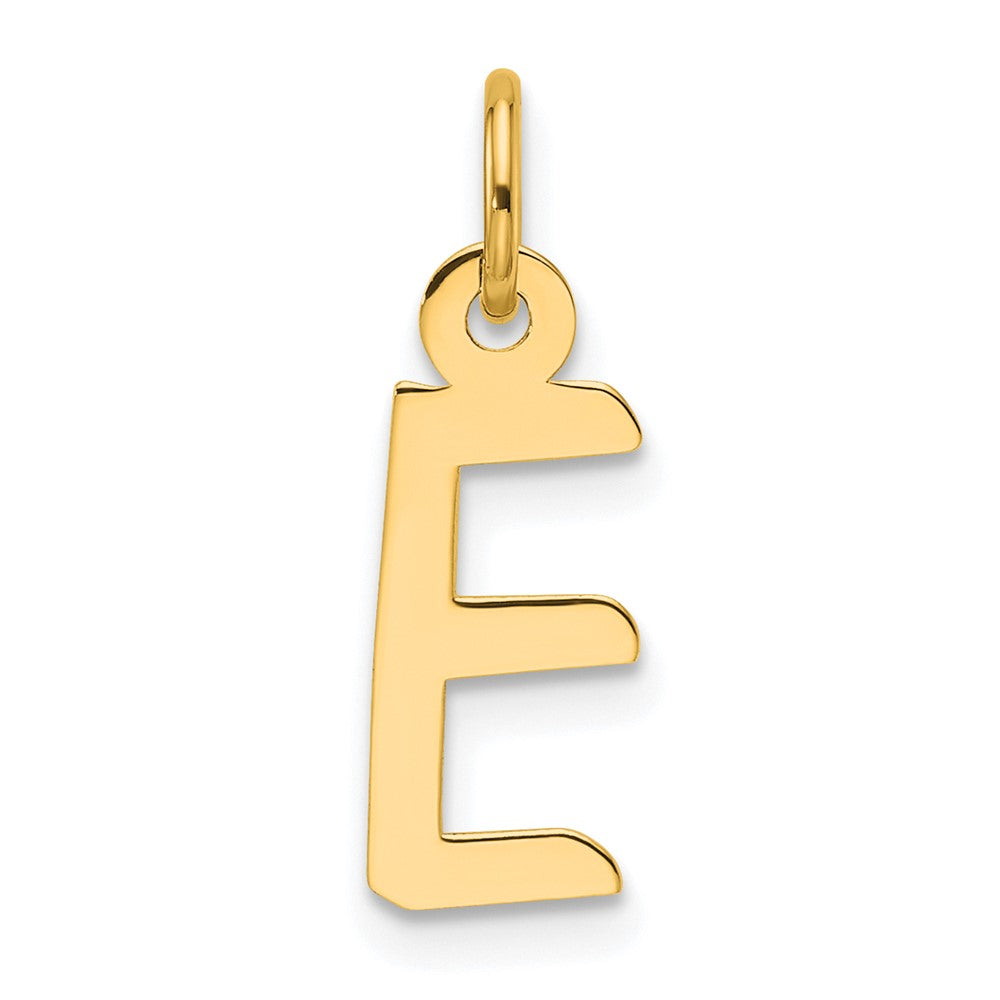 14K Slanted Block Letter E Initial Charm