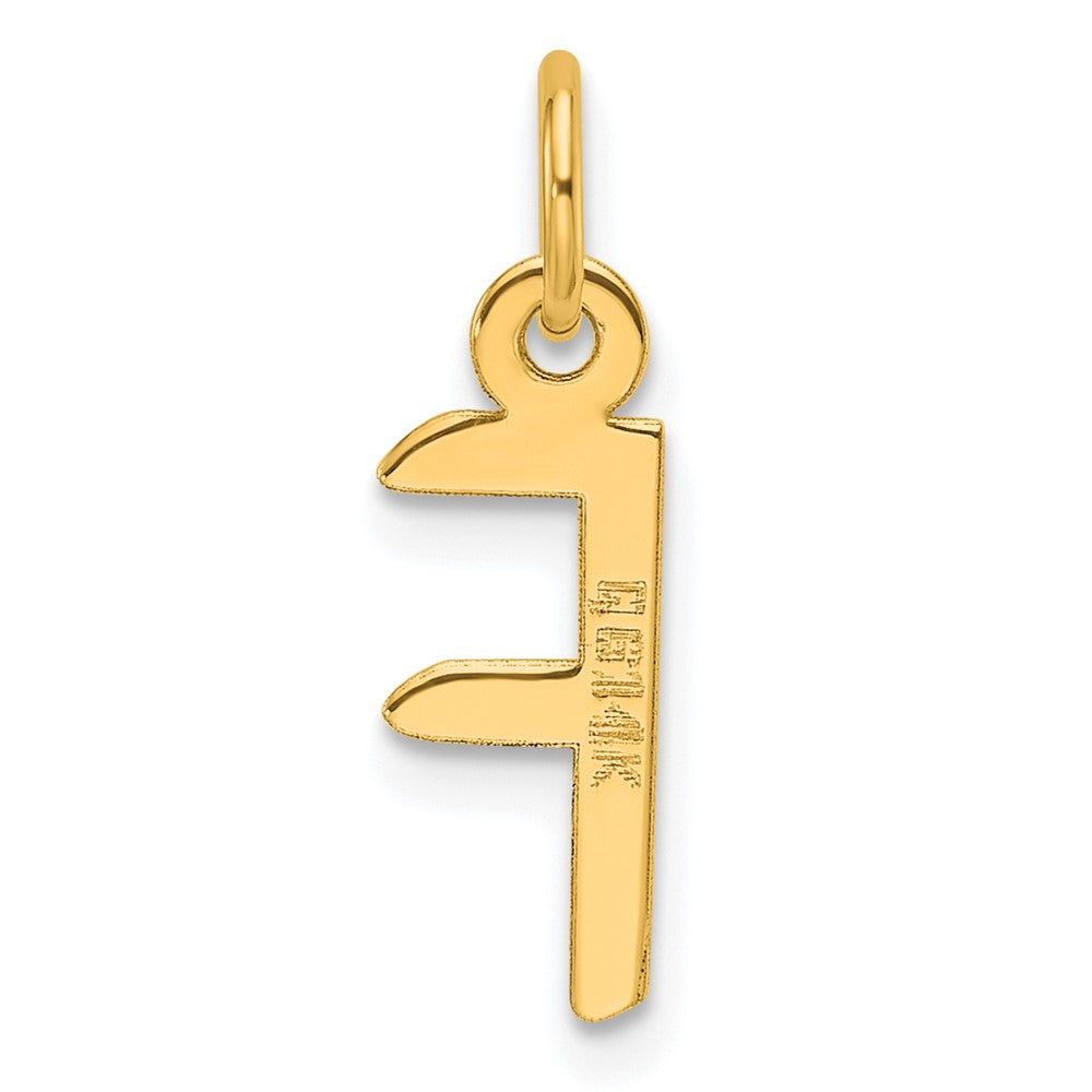 14K Slanted Block Letter F Initial Charm