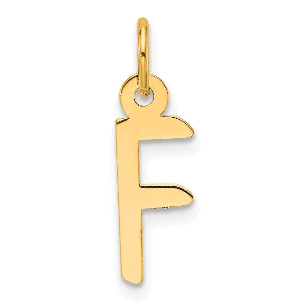 14K Slanted Block Letter F Initial Charm