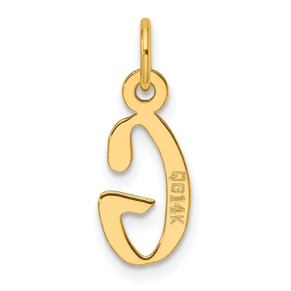 14K Slanted Block Letter G Initial Charm
