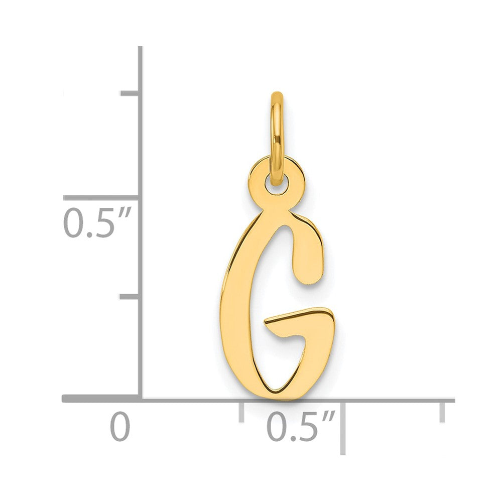 14K Slanted Block Letter G Initial Charm