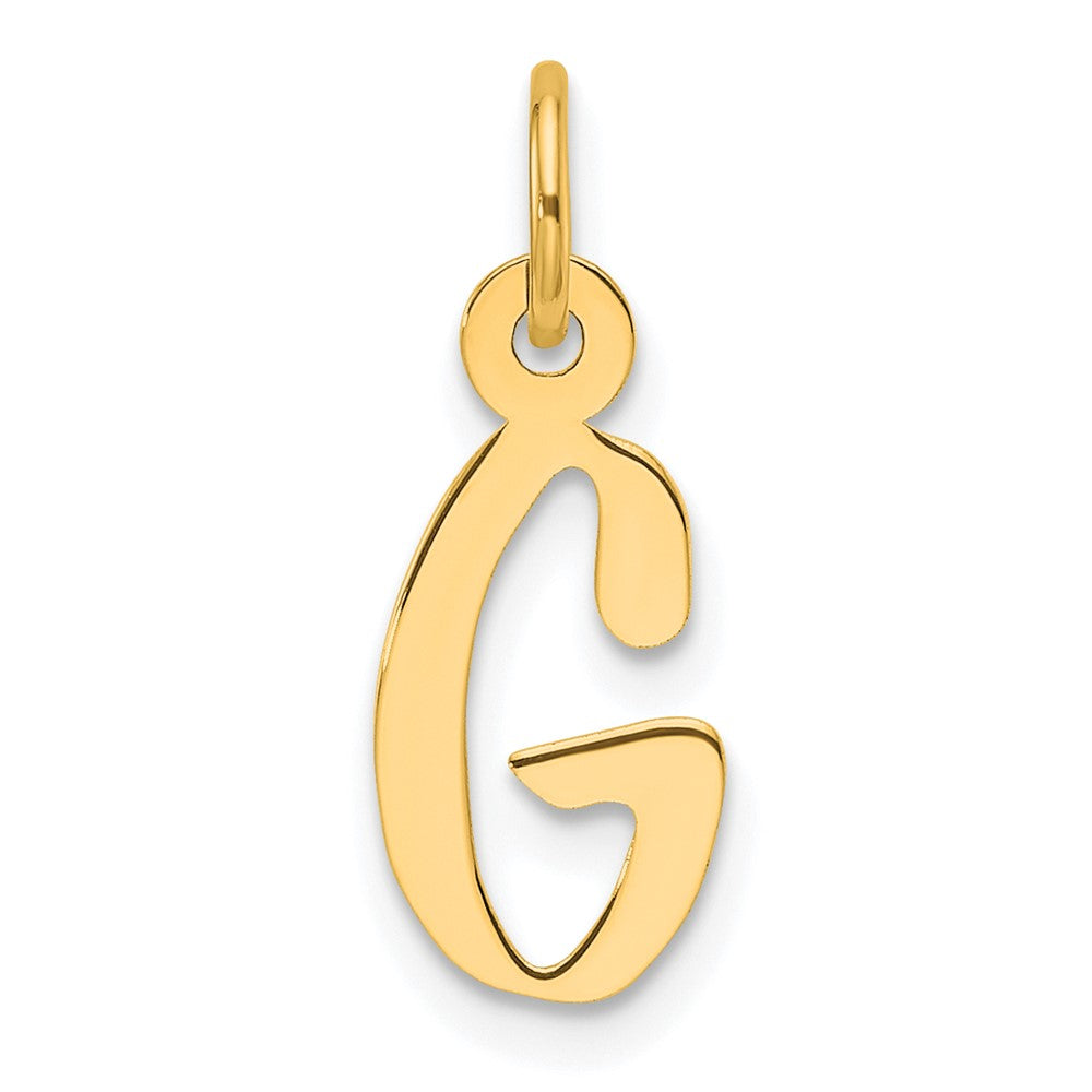 14K Slanted Block Letter G Initial Charm