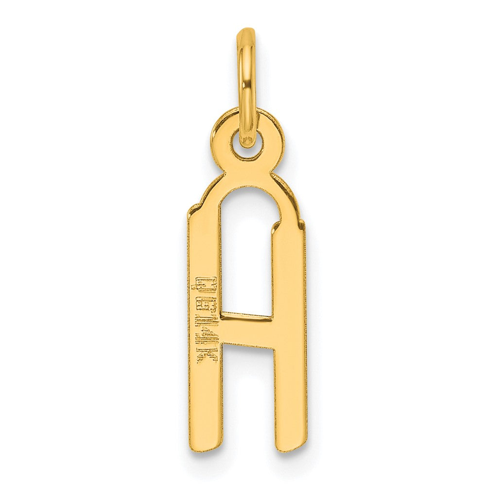14K Slanted Block Letter H Initial Charm