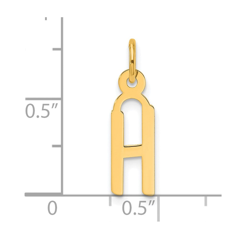 14K Slanted Block Letter H Initial Charm