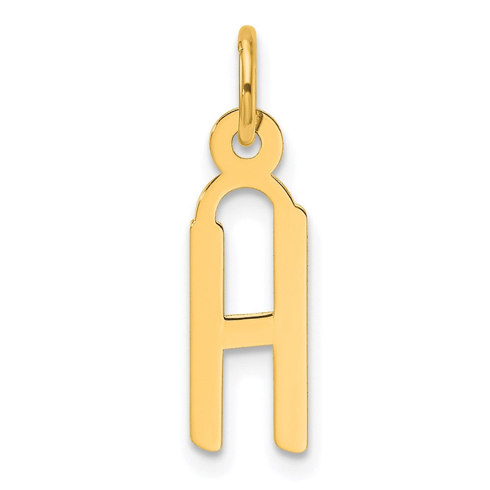 14K Slanted Block Letter H Initial Charm
