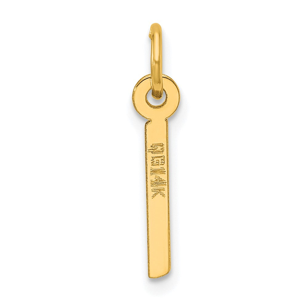 14K Slanted Block Letter I Initial Charm