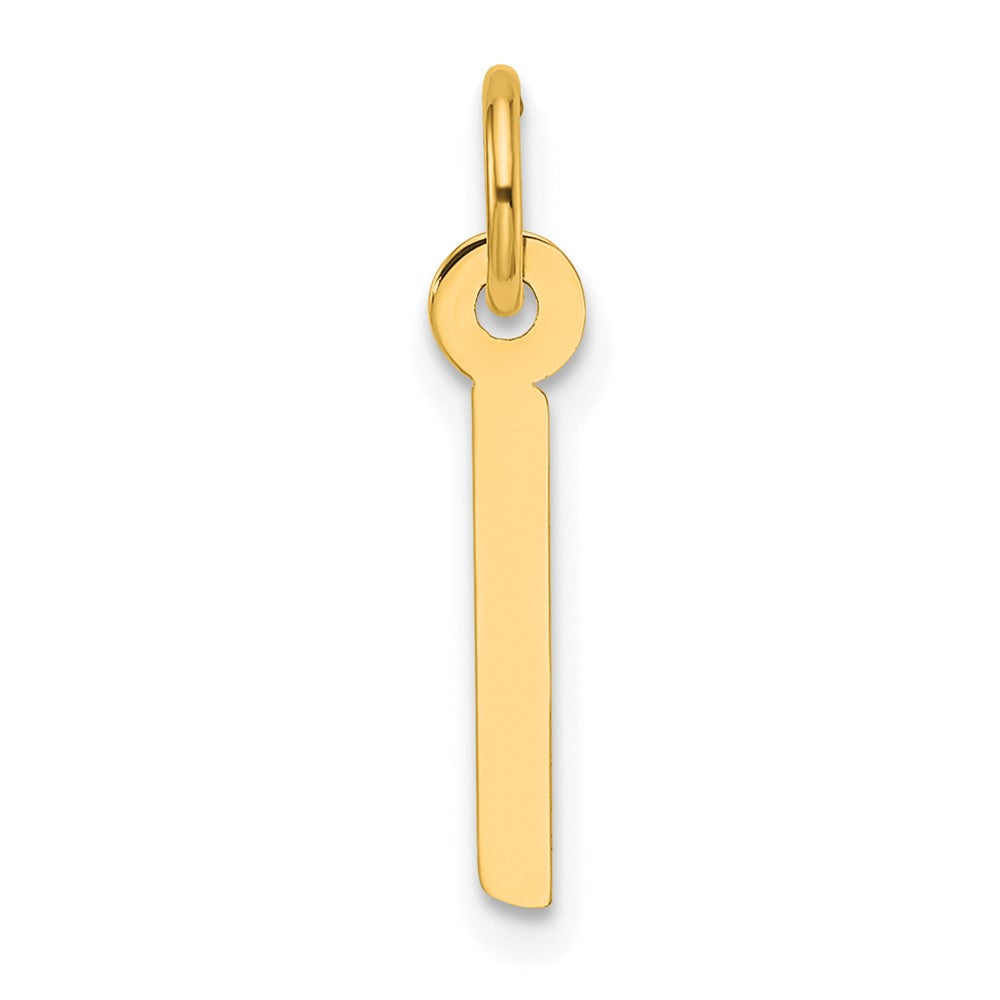 14K Slanted Block Letter I Initial Charm