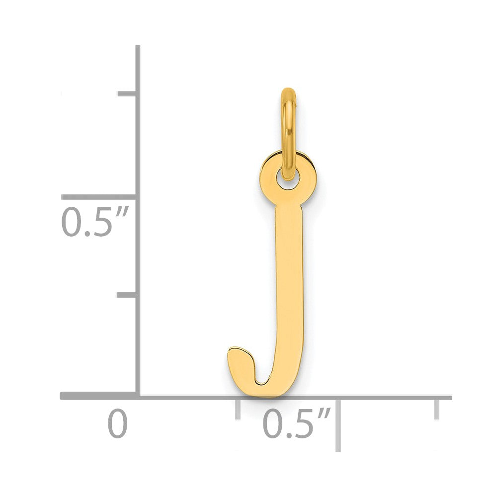 14K Slanted Block Letter J Initial Charm