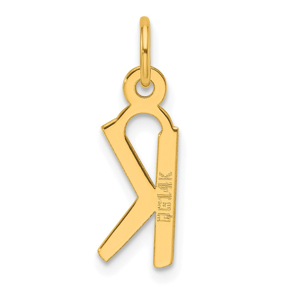 14K Slanted Block Letter K Initial Charm