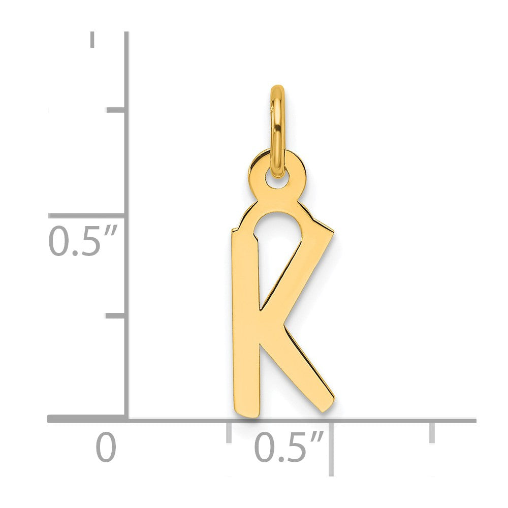 14K Slanted Block Letter K Initial Charm