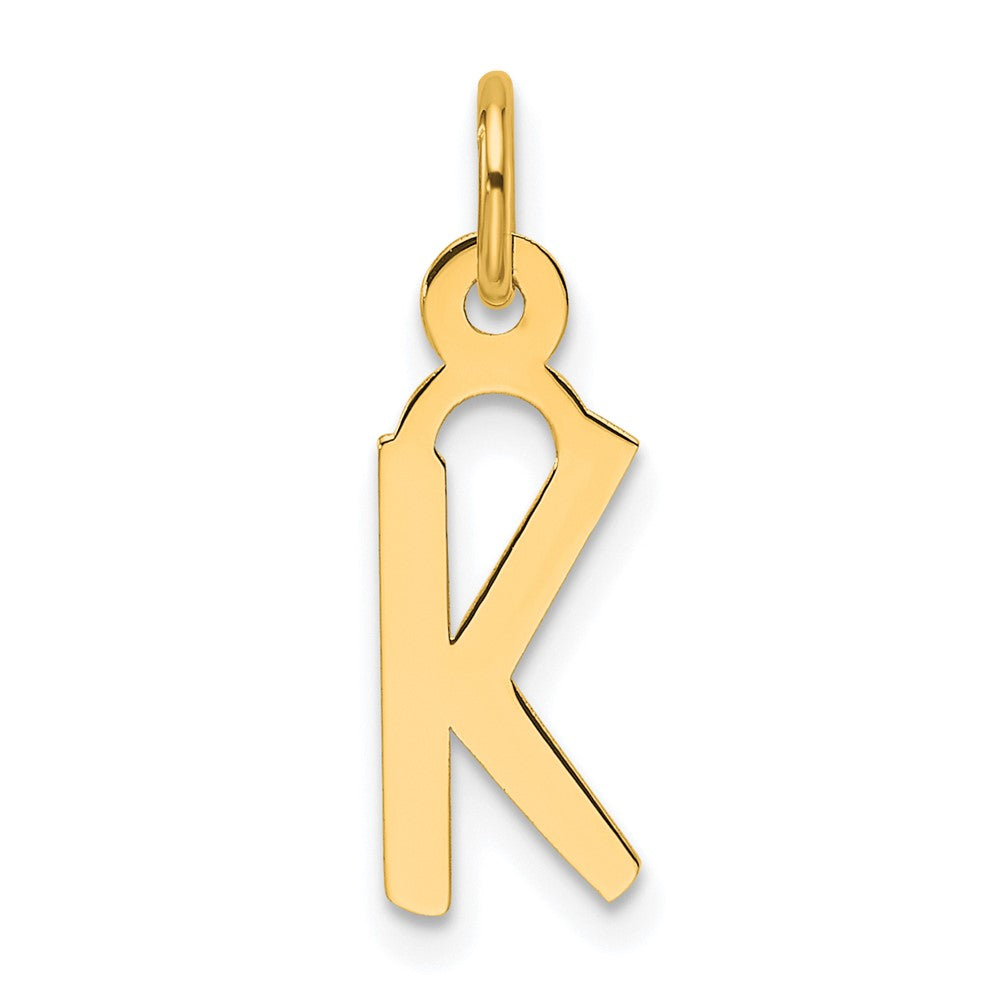 14K Slanted Block Letter K Initial Charm