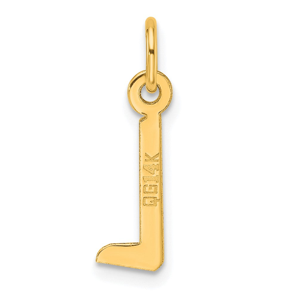 14K Slanted Block Letter L Initial Charm
