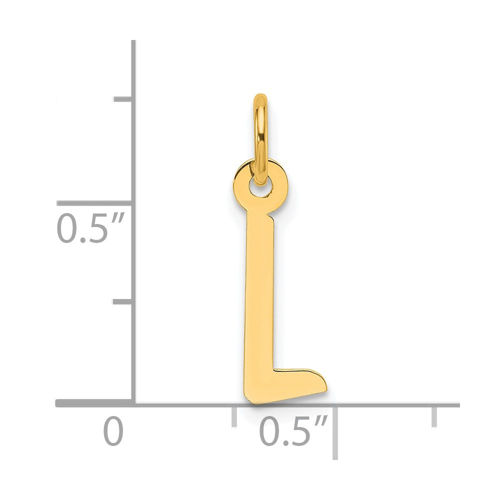 14K Slanted Block Letter L Initial Charm