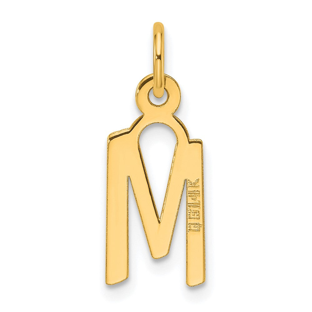 14K Slanted Block Letter M Initial Charm