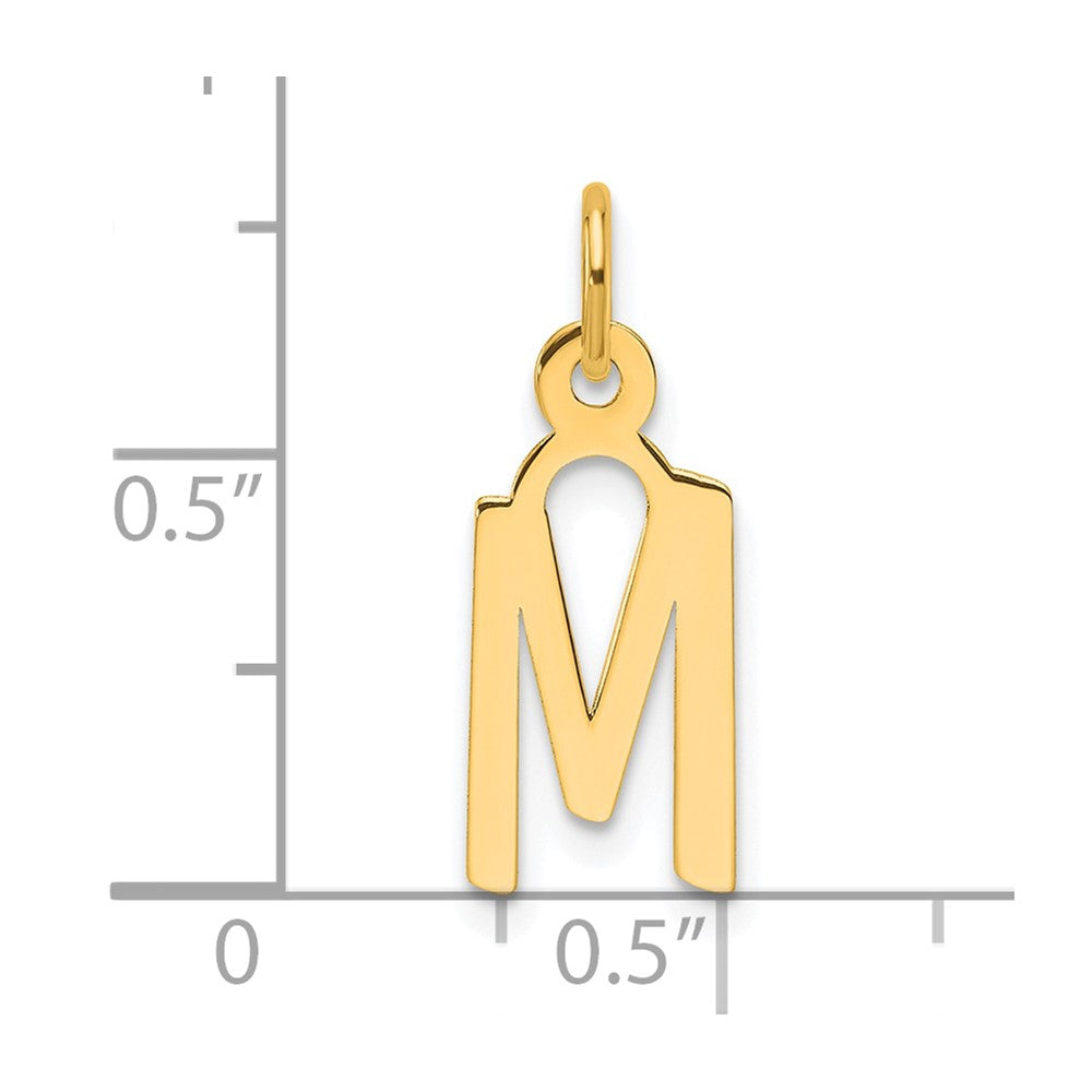 14K Slanted Block Letter M Initial Charm