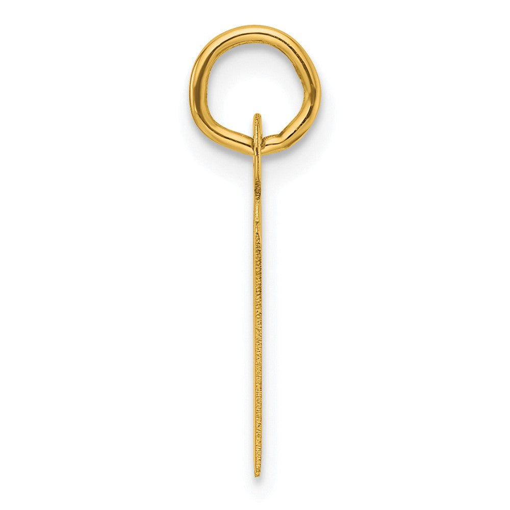 14K Slanted Block Letter N Initial Charm