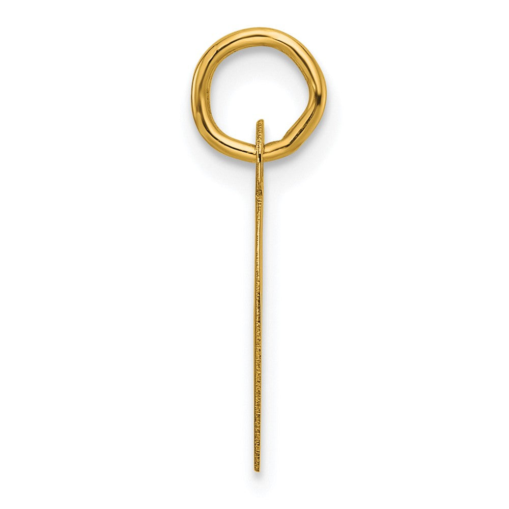 14K Slanted Block Letter O Initial Charm