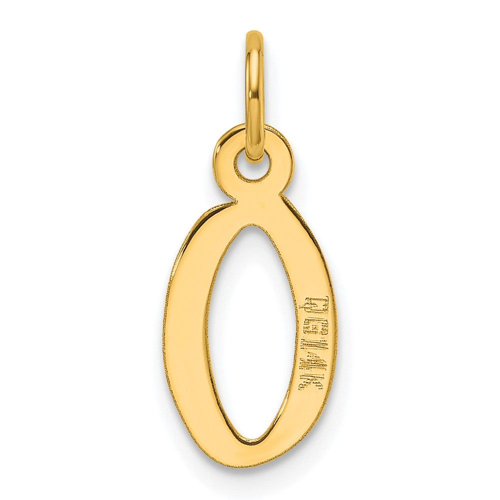 14K Slanted Block Letter O Initial Charm