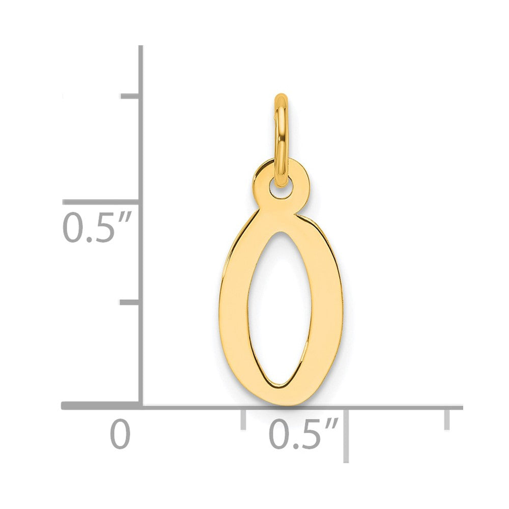 14K Slanted Block Letter O Initial Charm