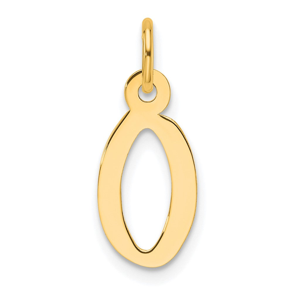 14K Slanted Block Letter O Initial Charm
