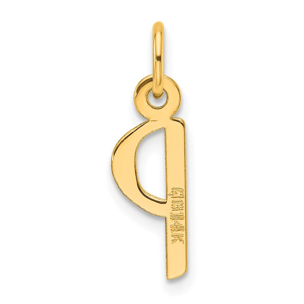 14K Slanted Block Letter P Initial Charm