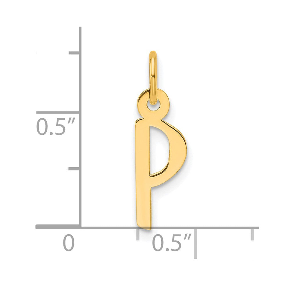 14K Slanted Block Letter P Initial Charm
