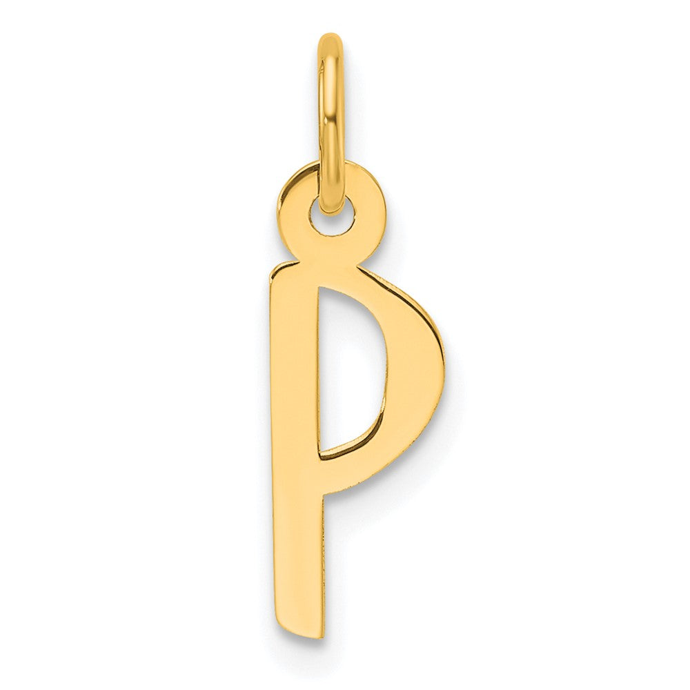 14K Slanted Block Letter P Initial Charm