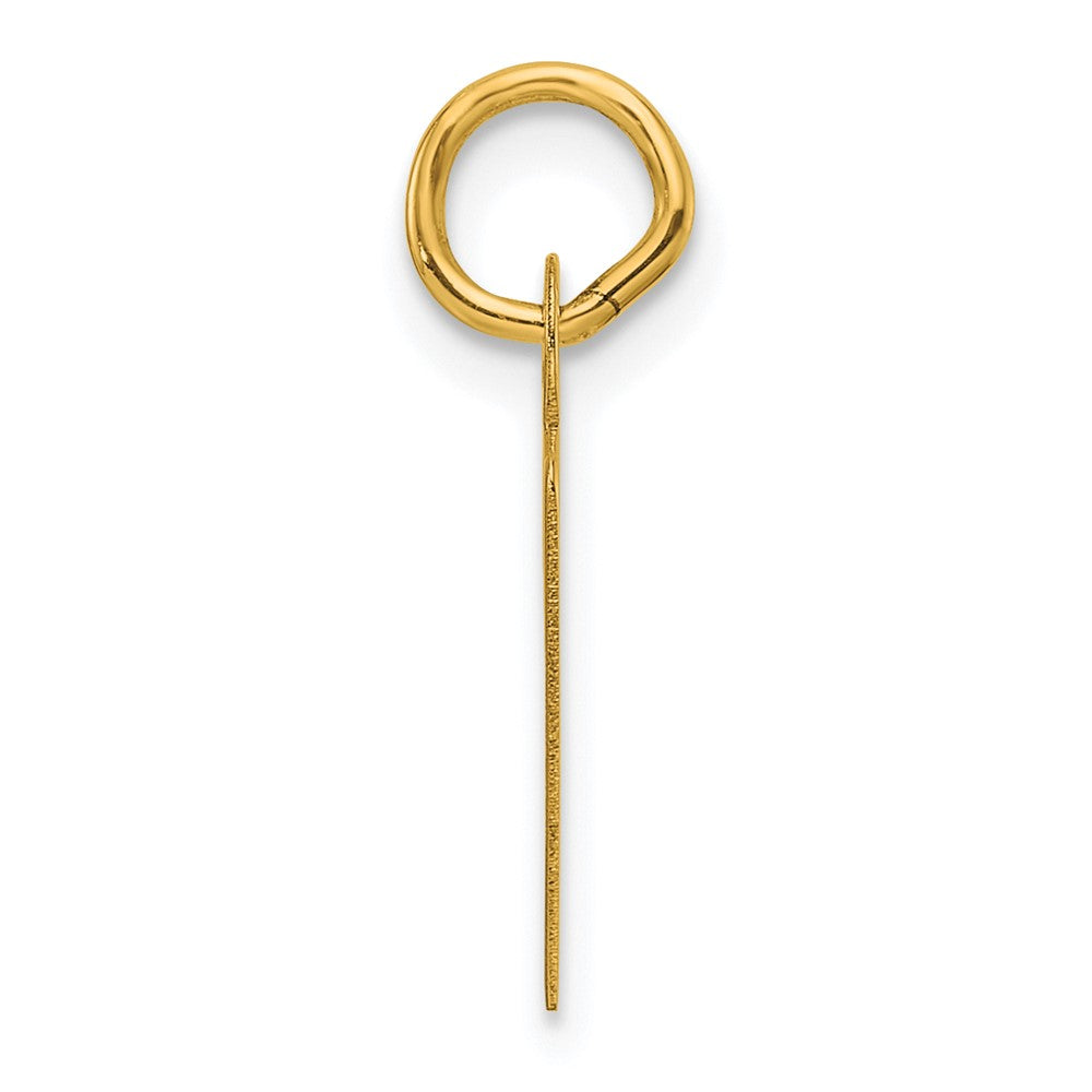 14K Slanted Block Letter R Initial Charm