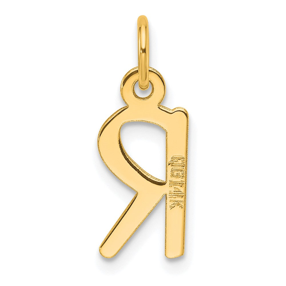 14K Slanted Block Letter R Initial Charm