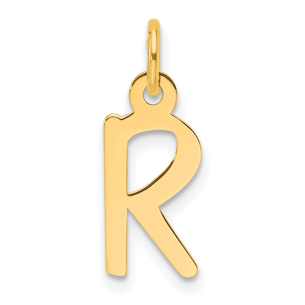14K Slanted Block Letter R Initial Charm