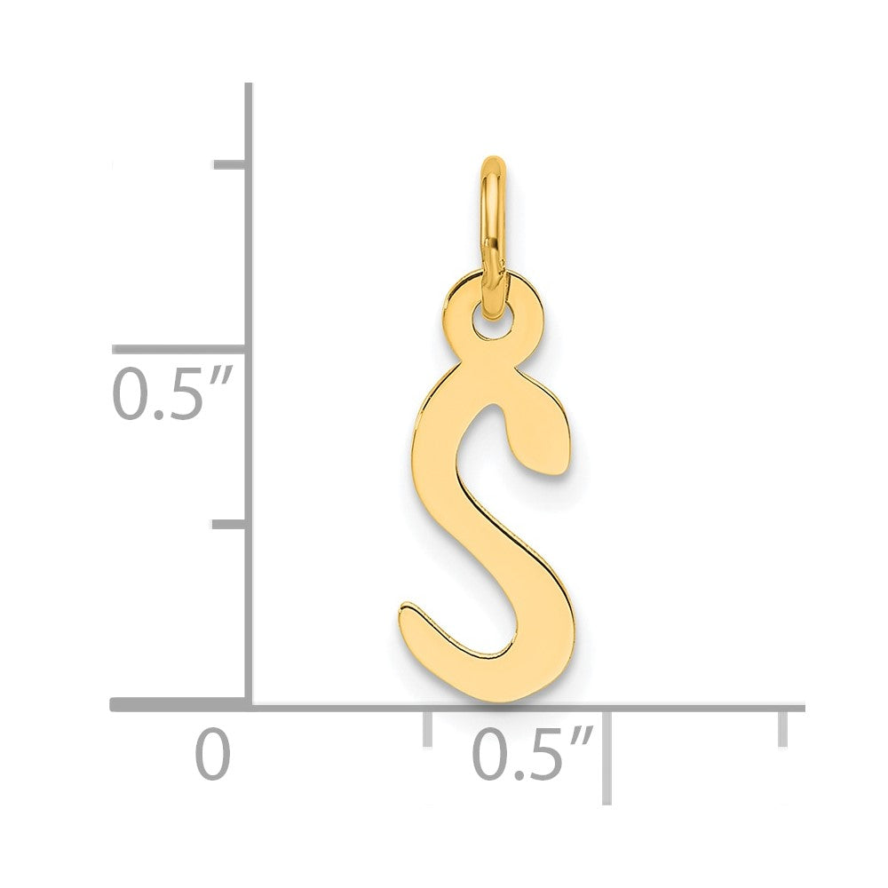 14K Slanted Block Letter S Initial Charm