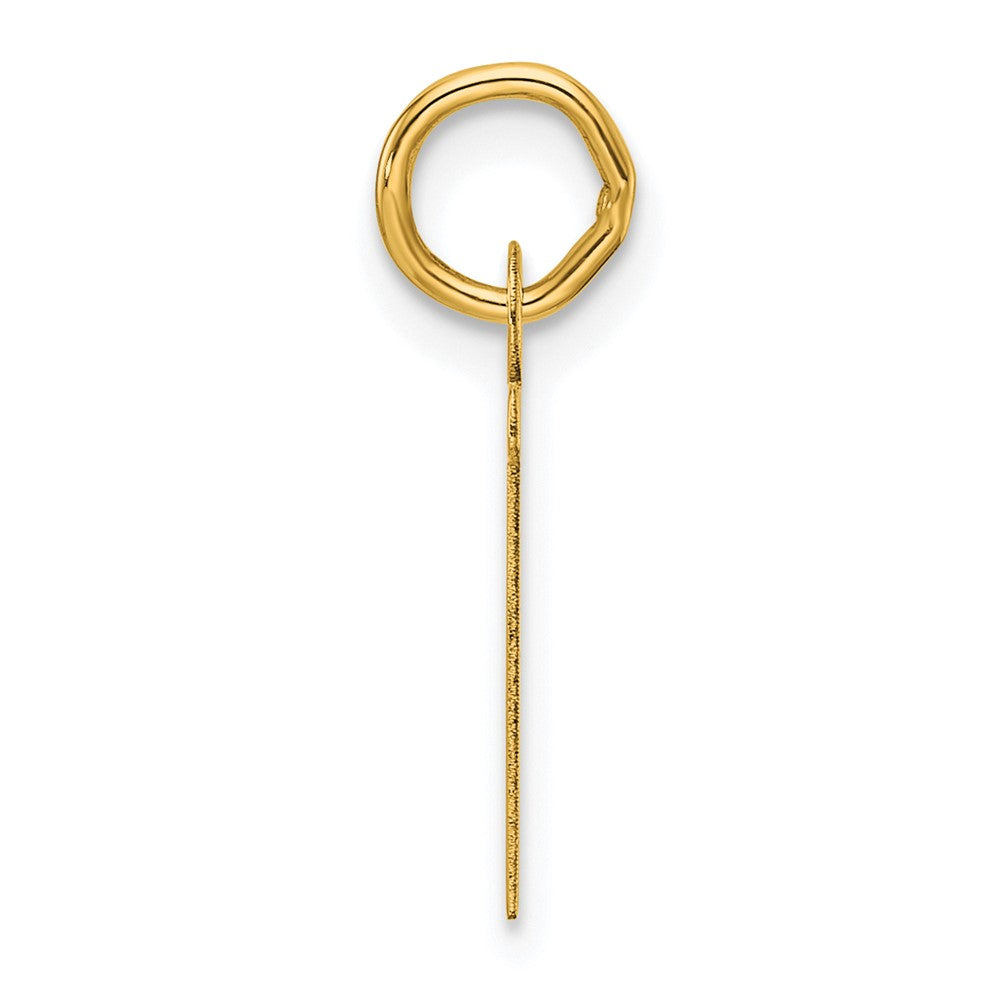 14K Slanted Block Letter T Initial Charm