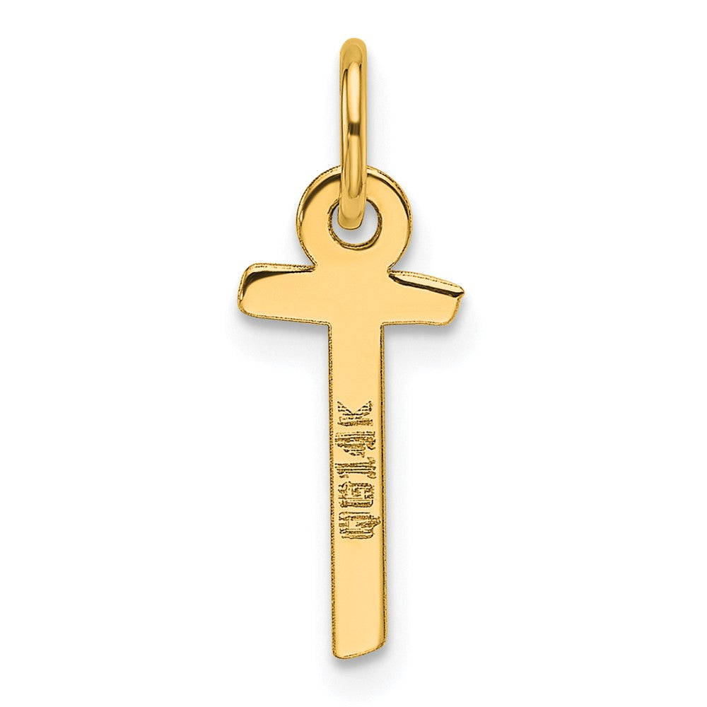 14K Slanted Block Letter T Initial Charm