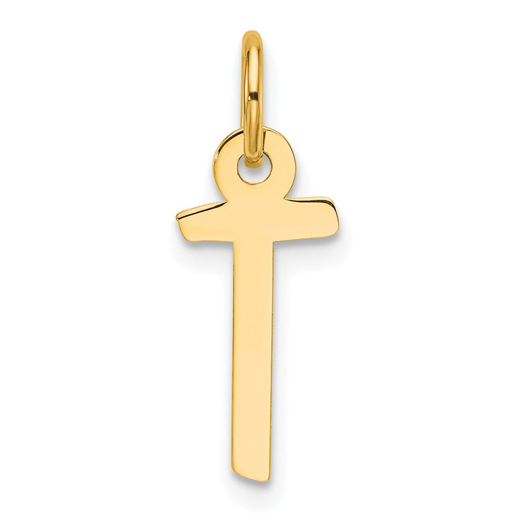 14K Slanted Block Letter T Initial Charm