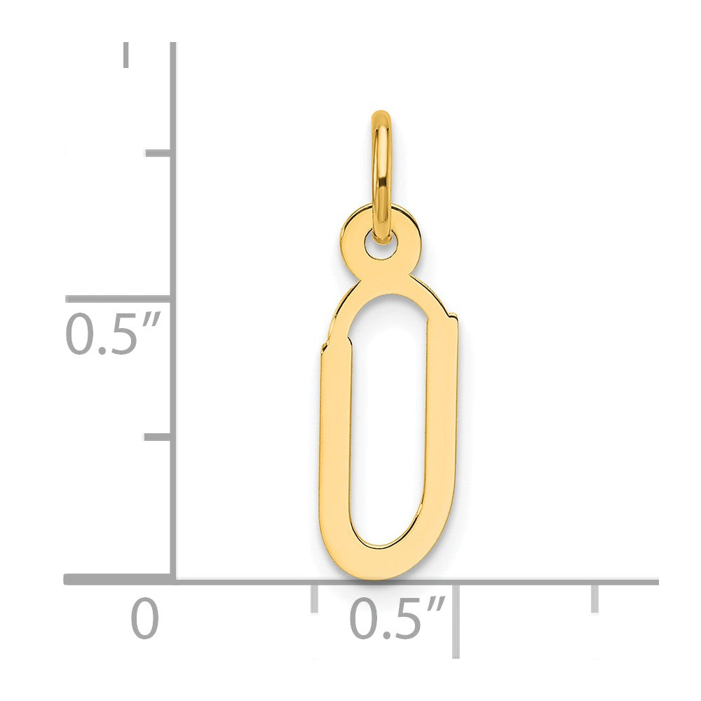 14K Slanted Block Letter U Initial Charm