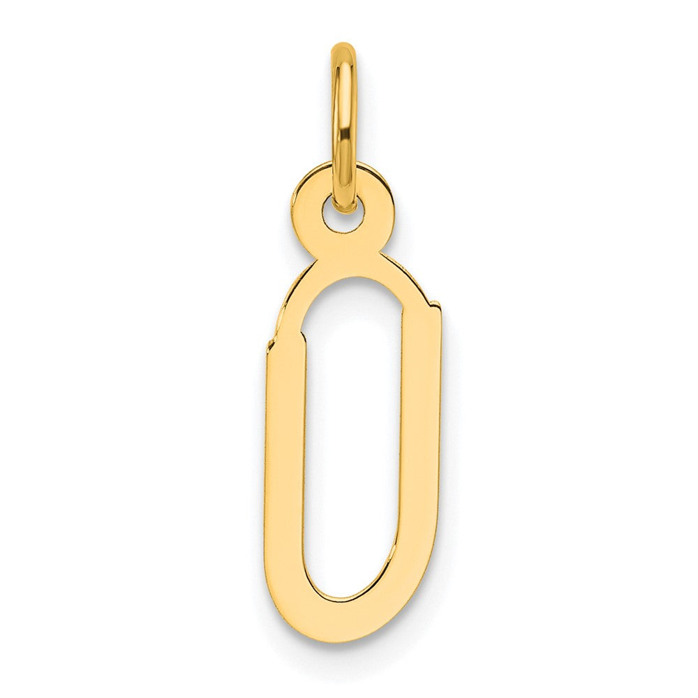 14K Slanted Block Letter U Initial Charm